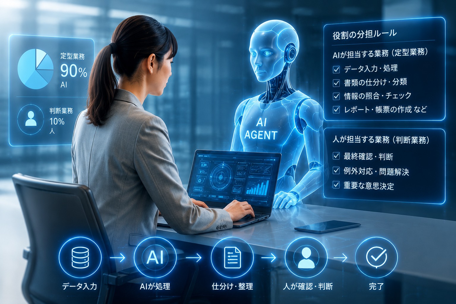 貴社の担当者とAIが役割を分担