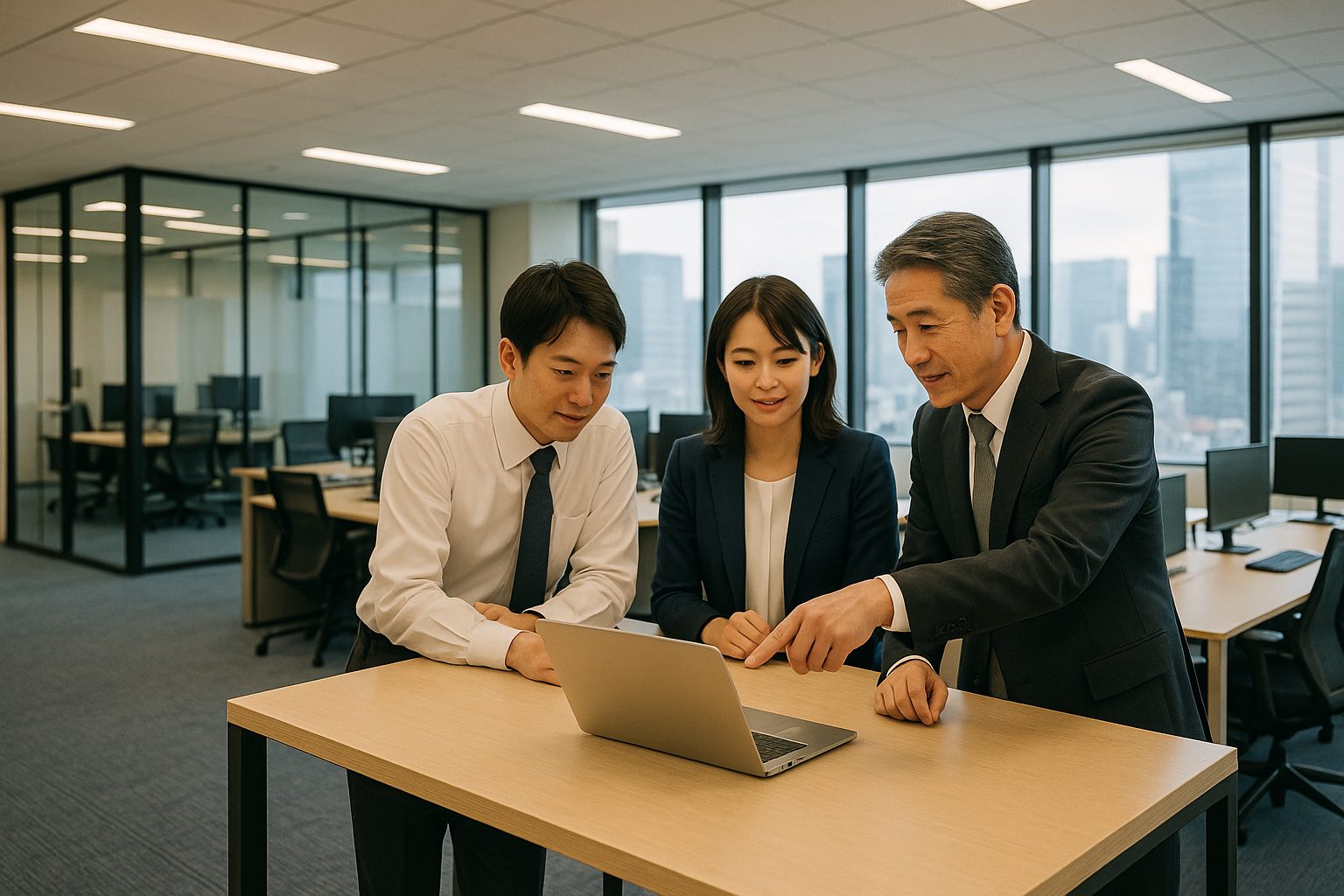 所長と一緒に方針を決める